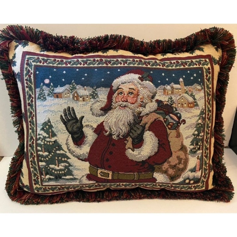 Large christmas‎ tapestey pillow needle point